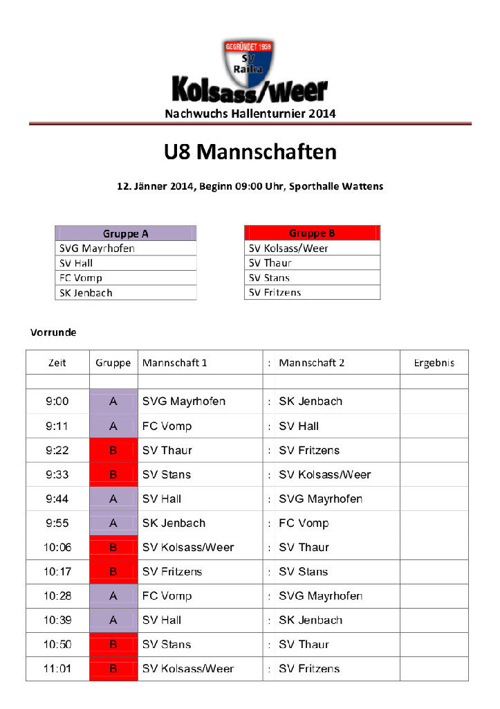 Turnierplan U8 Turnier Kolsass-Weer 2014 HP1